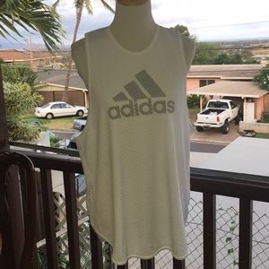 Women's Adidas White Muscle Tank